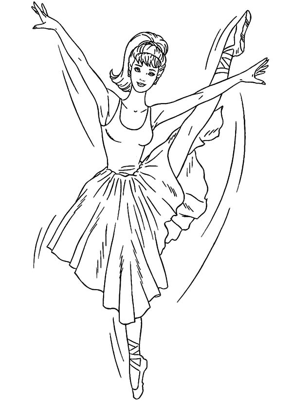 barbie ballerina girl flying coloring pages