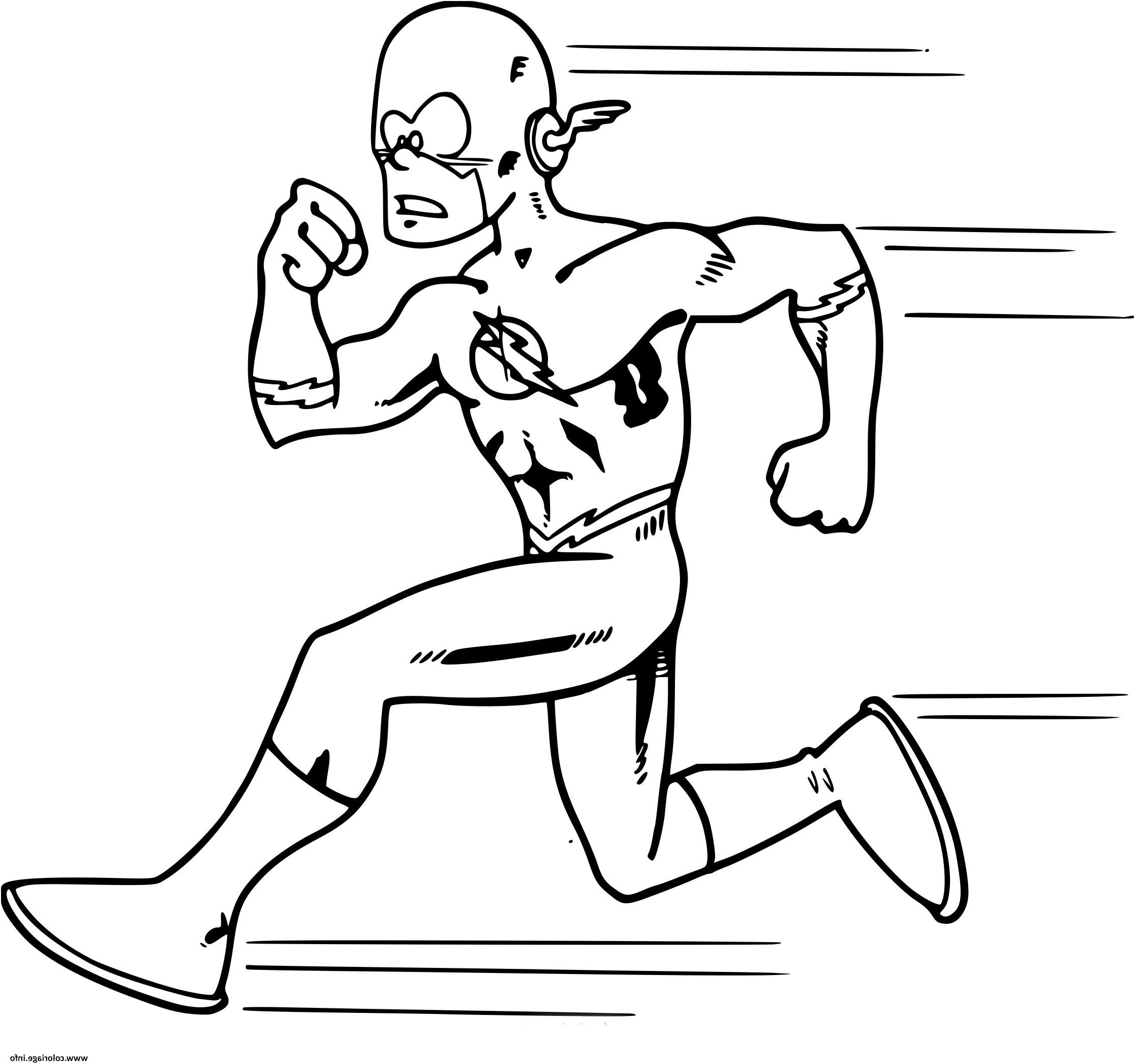 flash super heros qui court cartoon coloriage