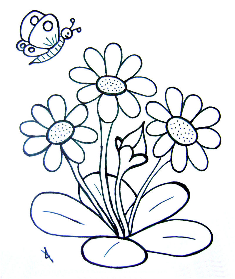 dessin fleurs imprimer couleur