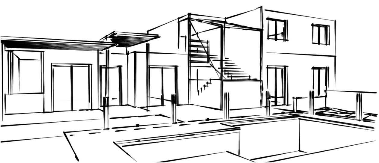 maison moderne dessin