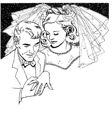 wedding coloring pages bride and groom