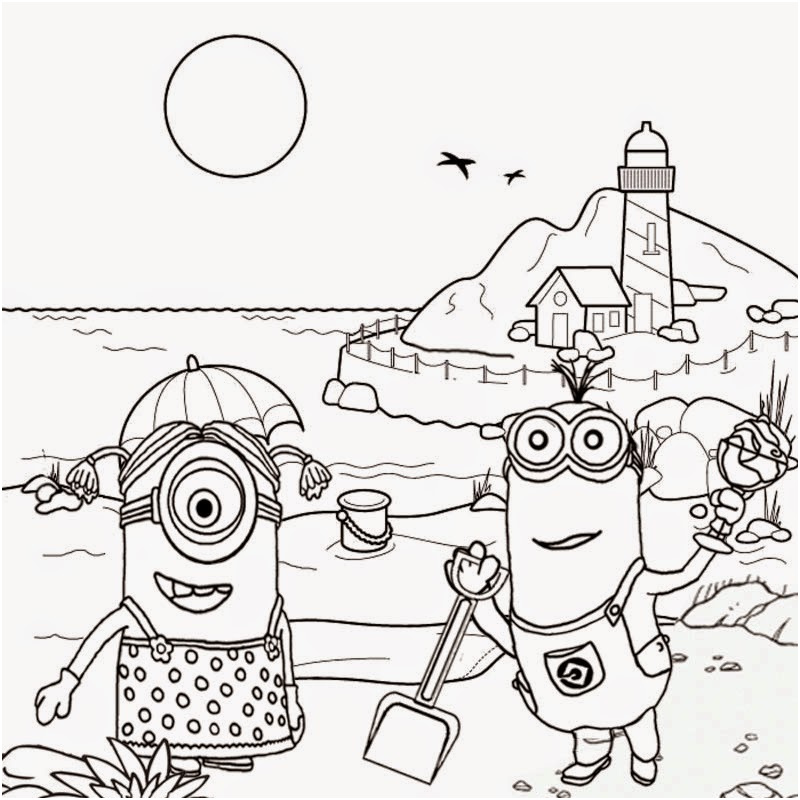 kids costume minion coloring pages