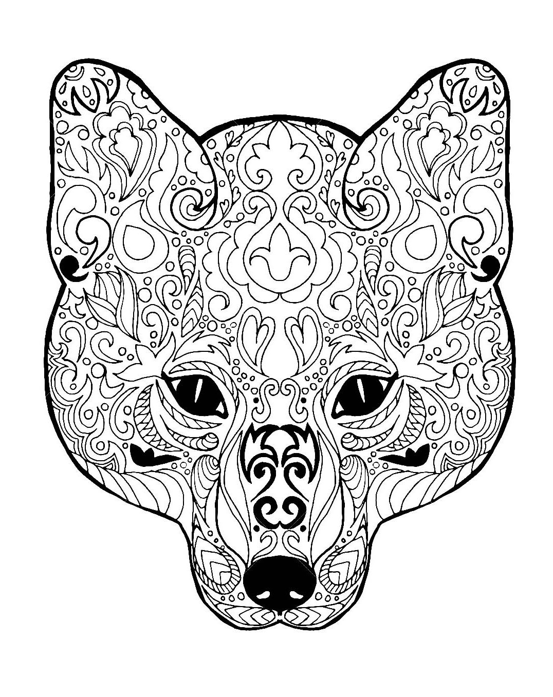 image=renard coloriage gratuit tete de renard avec motifs 1