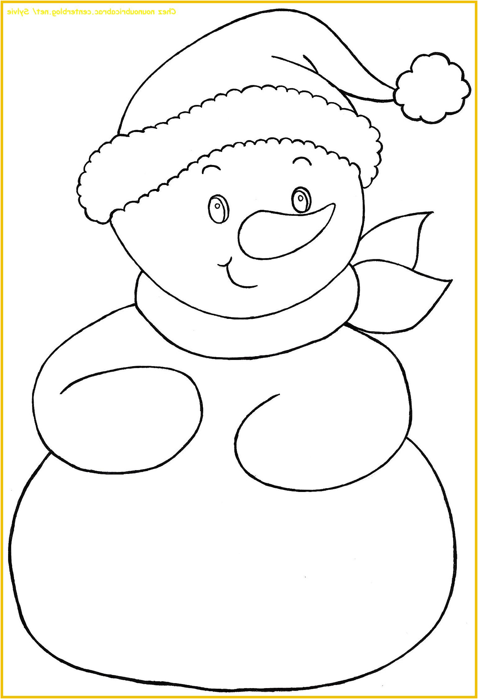 coloriage a dessiner bonhomme de neige facile