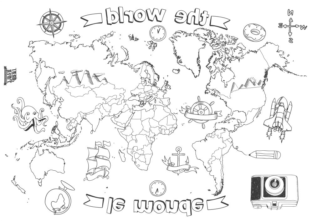 12 excellent coloriage carte du monde collection