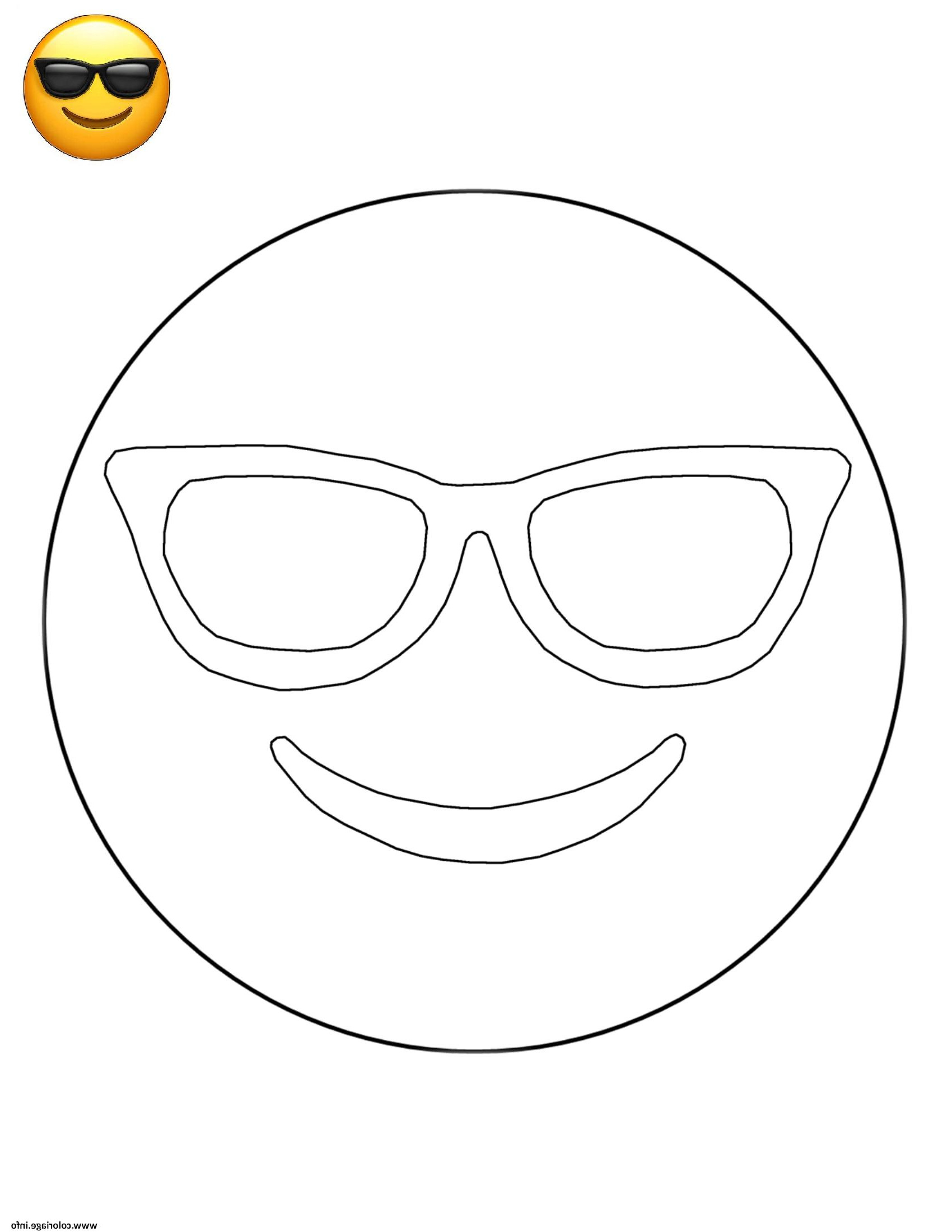 emoji sunglasses smiley coloriage
