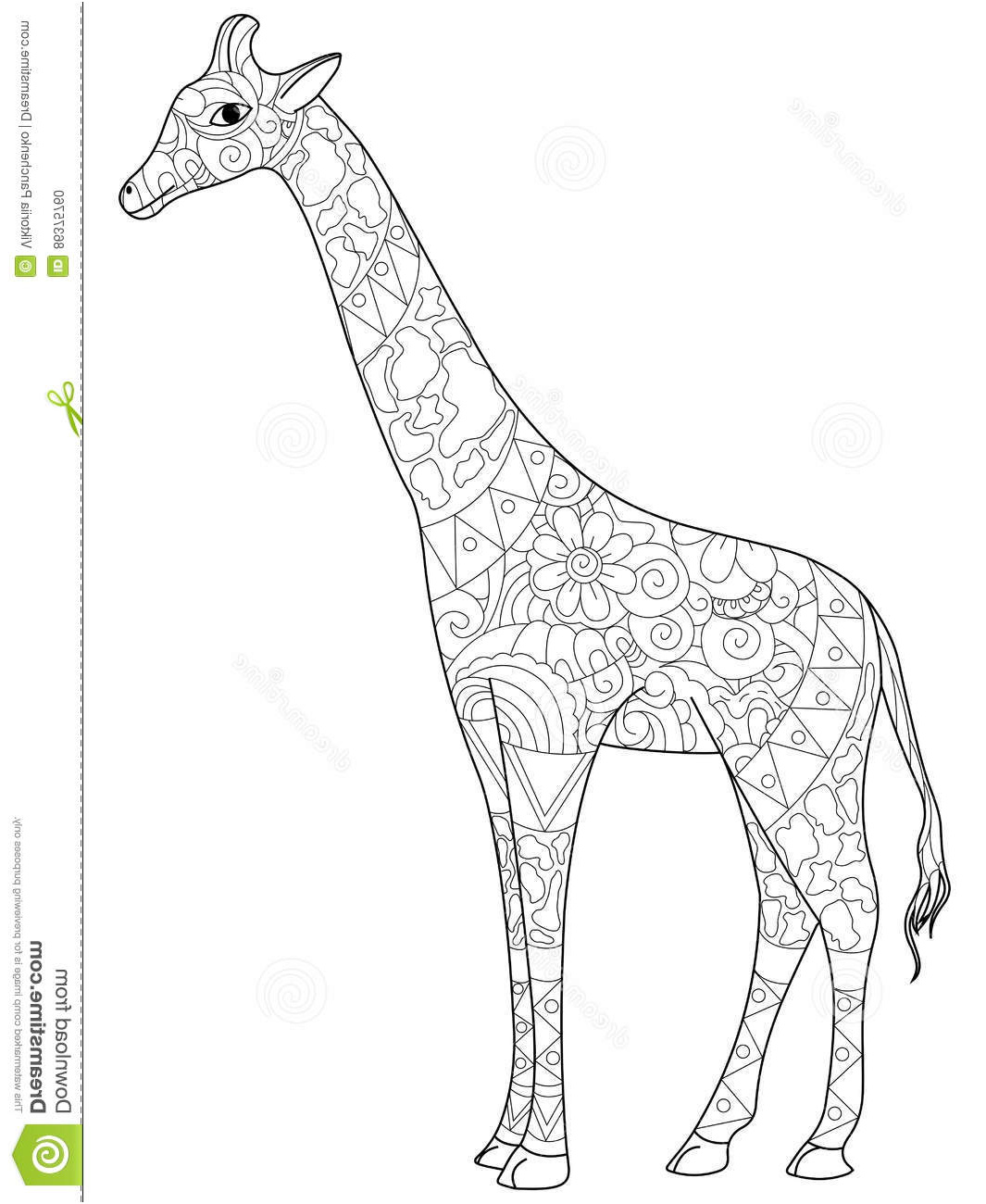 illustration stock livre de coloriage de girafe pour l illustration de vecteur d adultes image