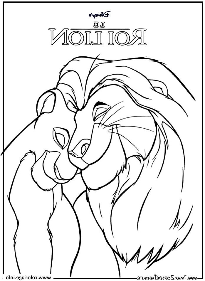simba et nala adulte roi lion coloriage dessin