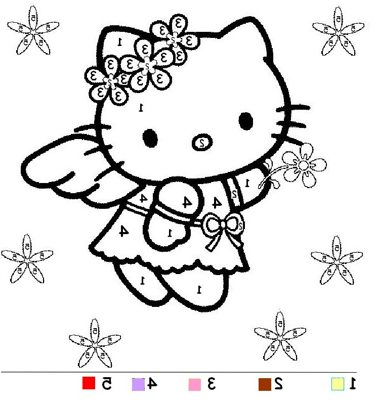 coloriage coloriage magique hello kitty ange
