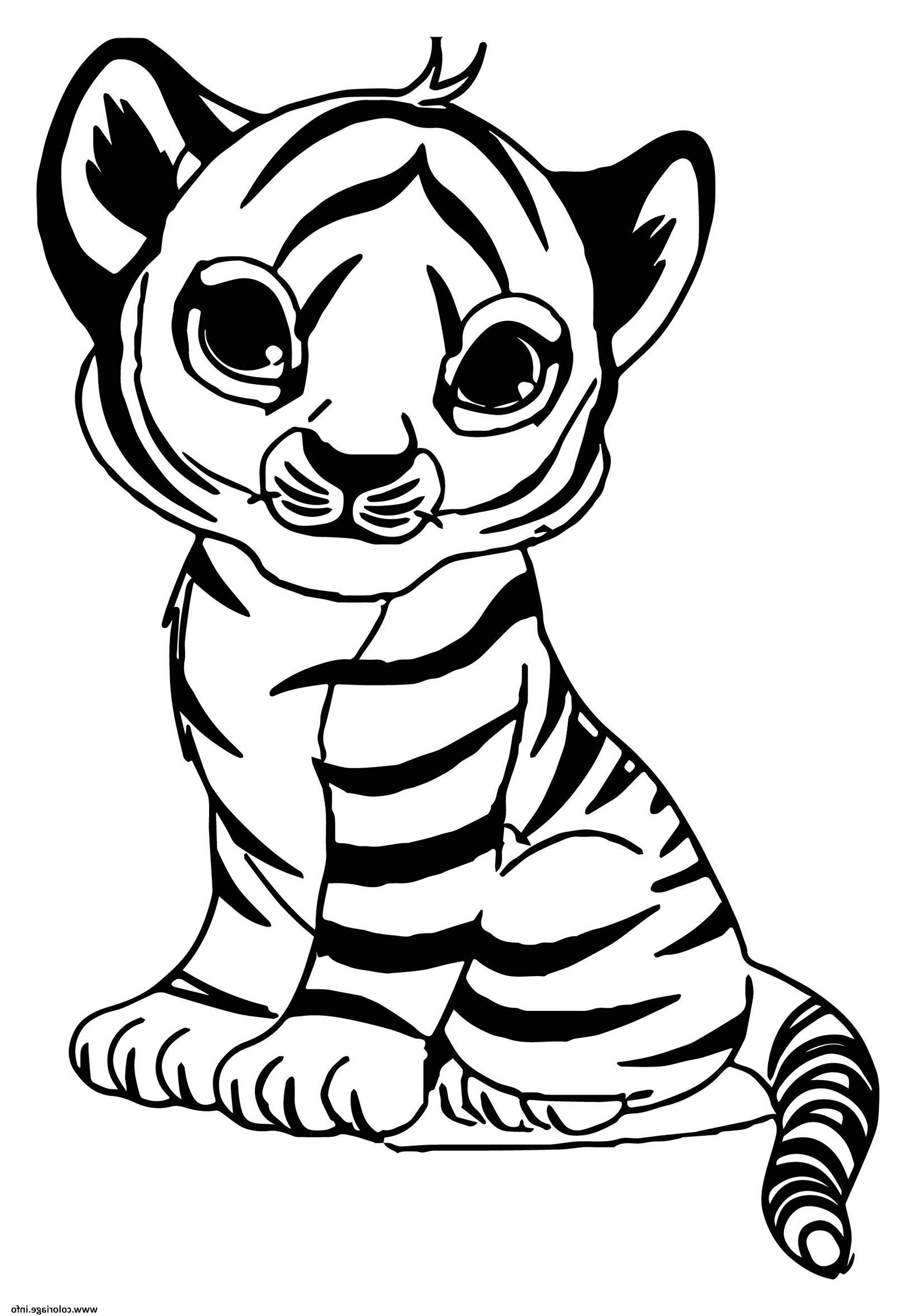 adorable bebe tigre maternelle coloriage