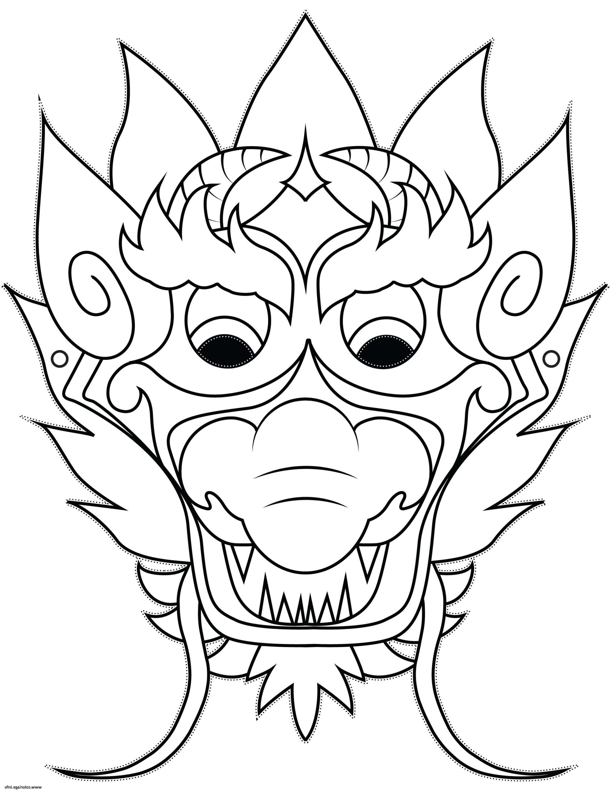 2018 nouvel an chinois masque mask coloriage dessin