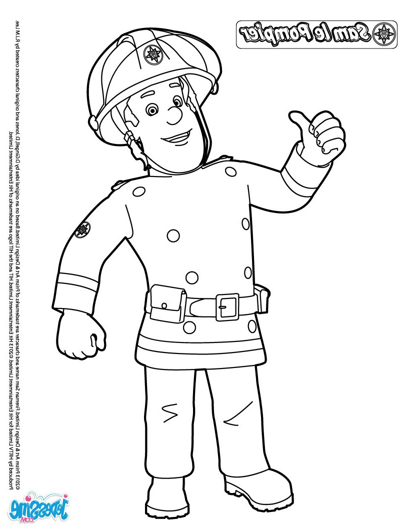 dessin sam le pompier anniversaire