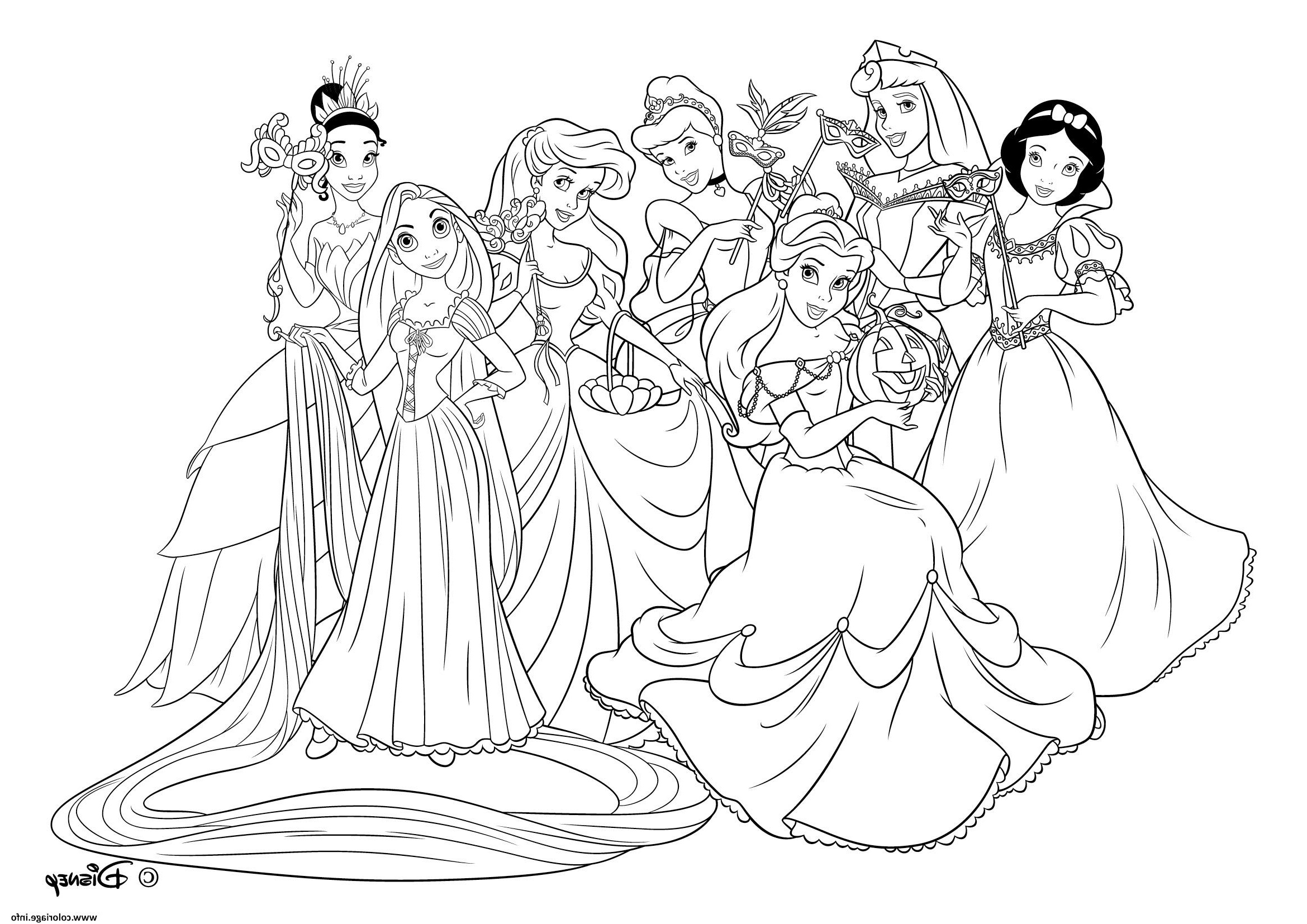 raiponce et les princesses disney coloriage