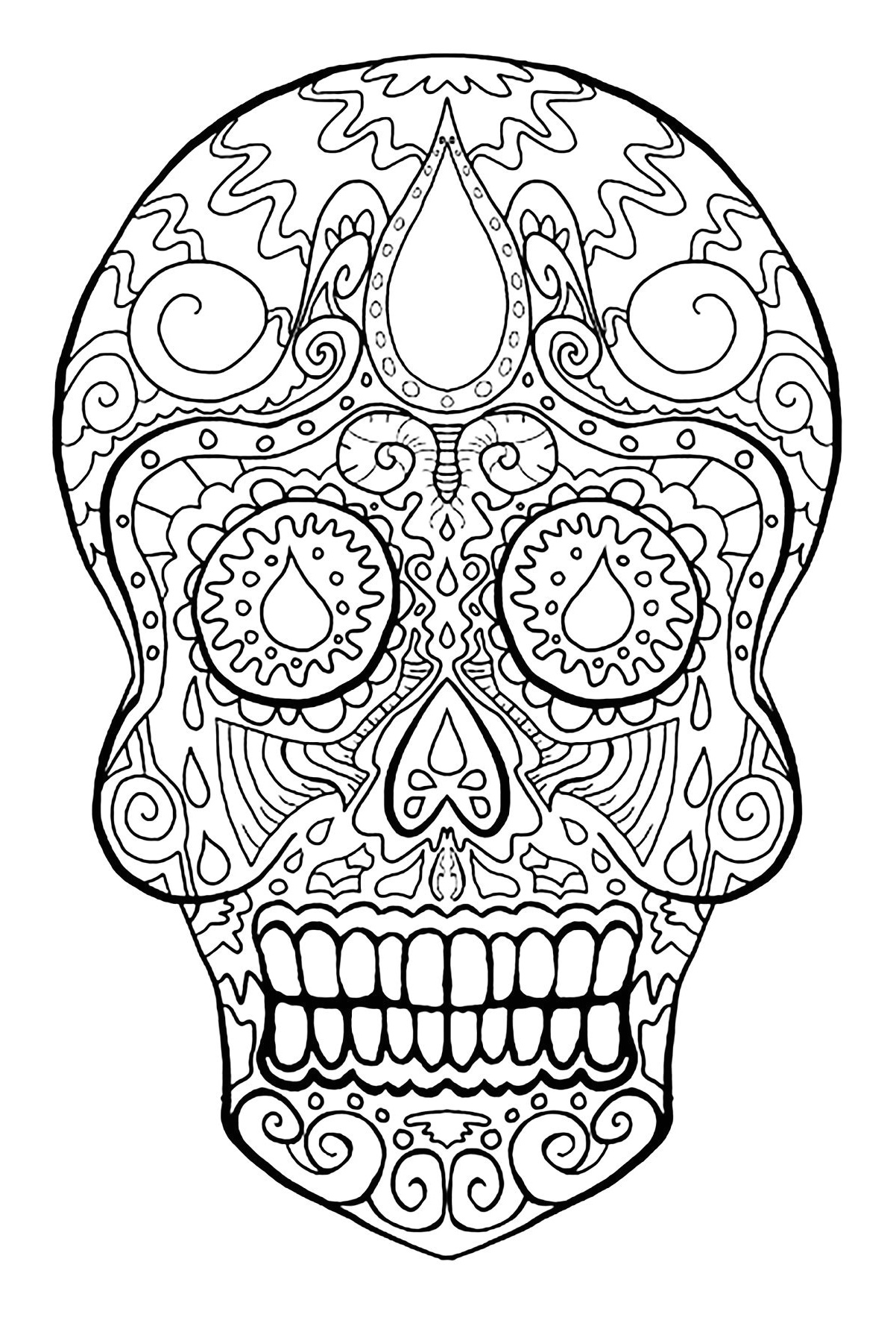 coloriage tete de mort mexicaine a imprimer gratuit