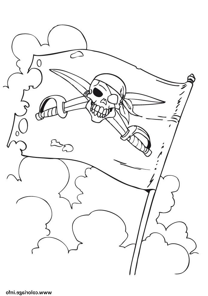 drapeau pirate coloriage