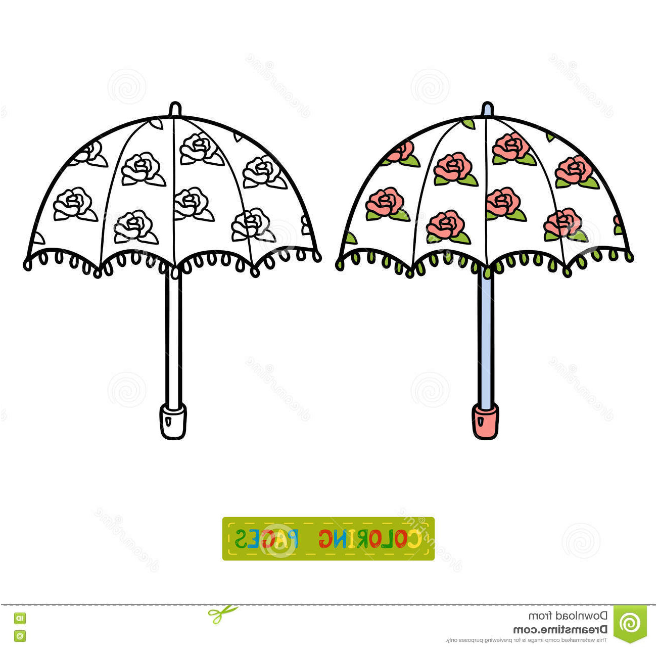 illustration stock livre de coloriage pour des enfants parapluie image