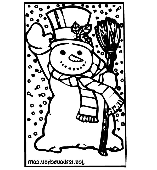 dessin a colorier bonhomme de neige maternelle