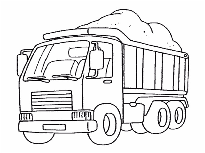 dessin a colorier d un camion de poubelle