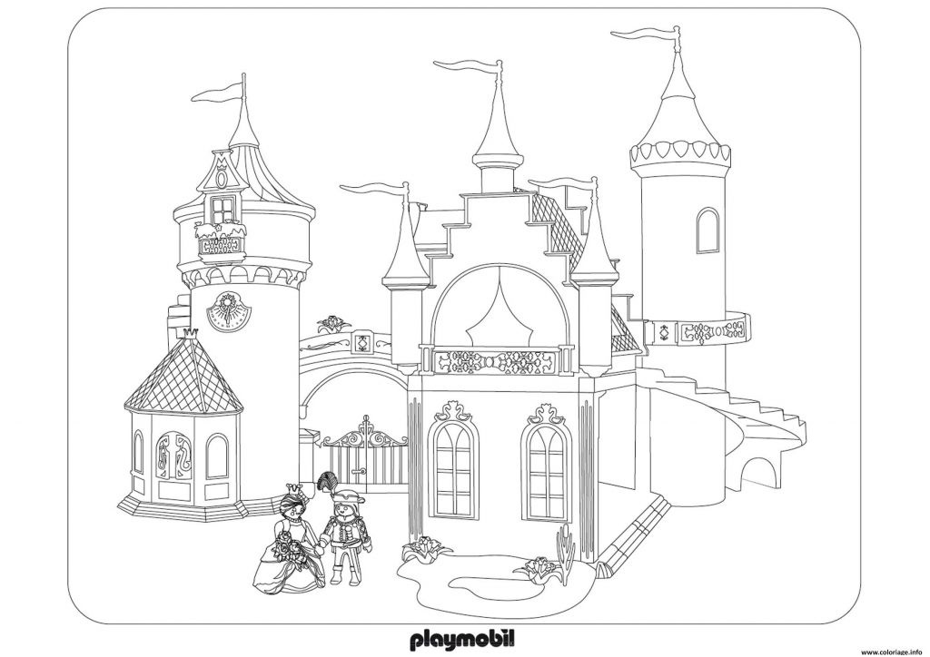 coloriage chateau de princesse beau image coloriage chateau roi reine princesse playmobil dessin
