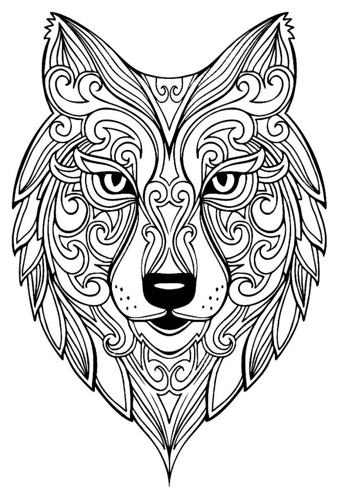 coloriage adulte loup beau stock image coloriage difficile animaux lion coloriage mandala