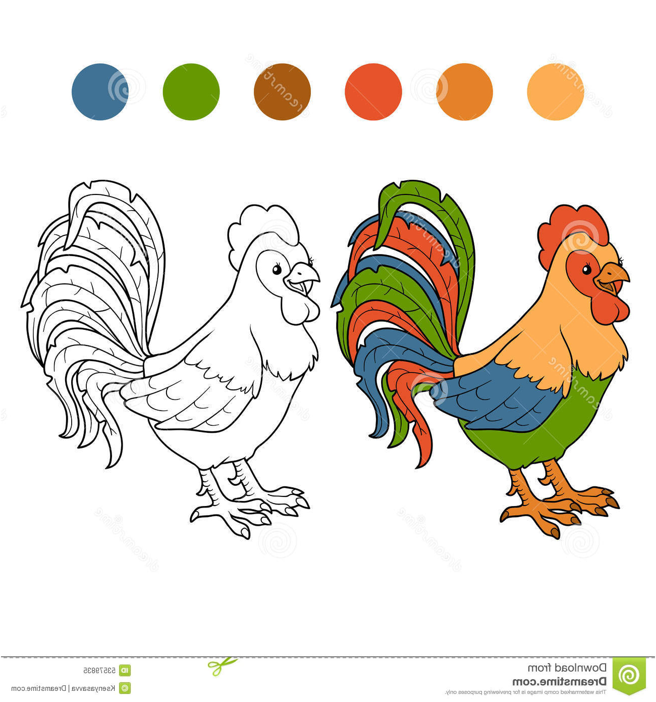 illustration stock livre de coloriage coq image