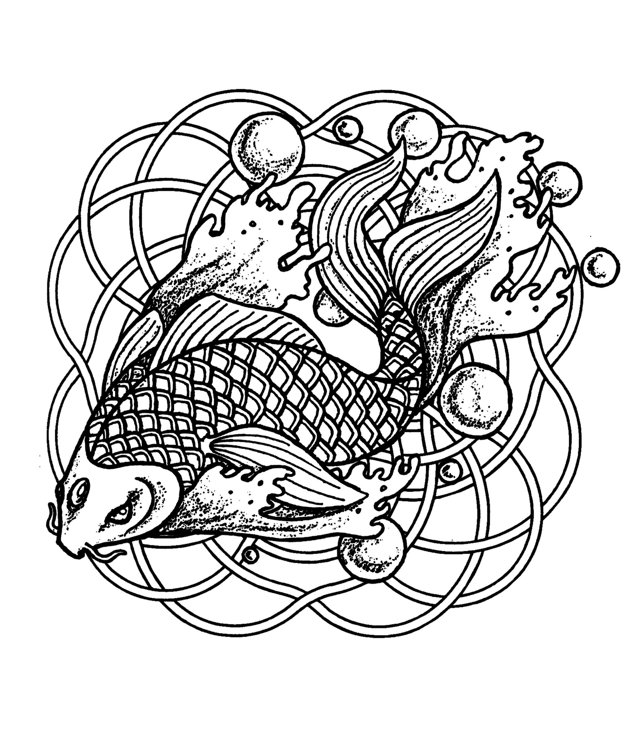 image=mandalas coloring page mandala fish and bubles 1