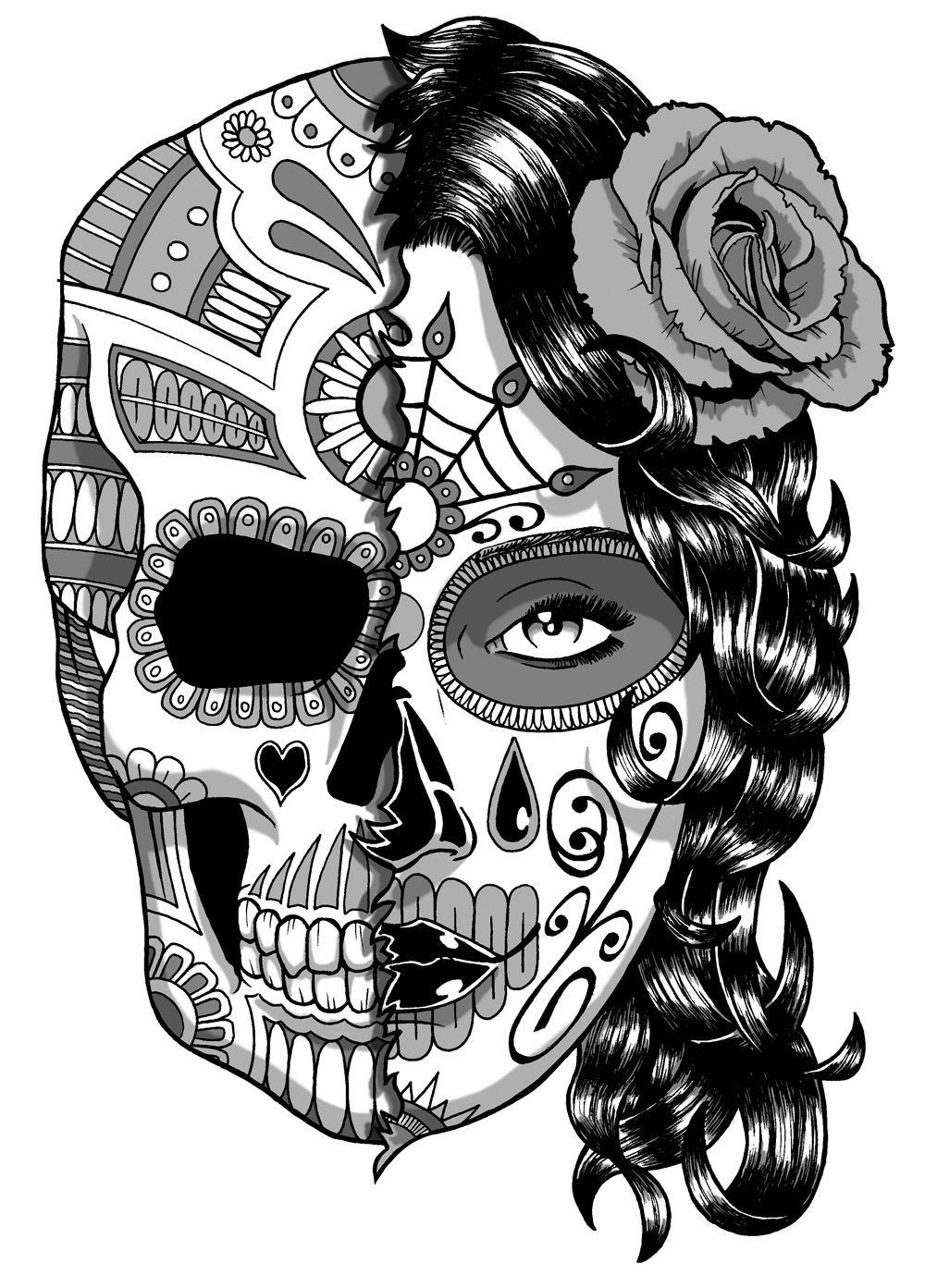 coloriage fete des morts mexique les