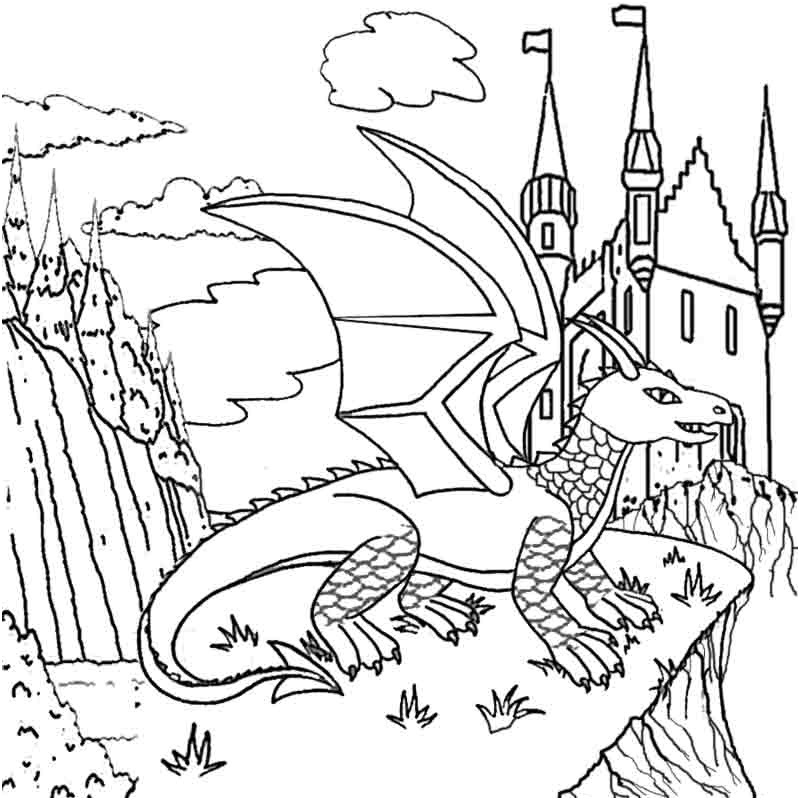 fantasy dragon coloring pictures to