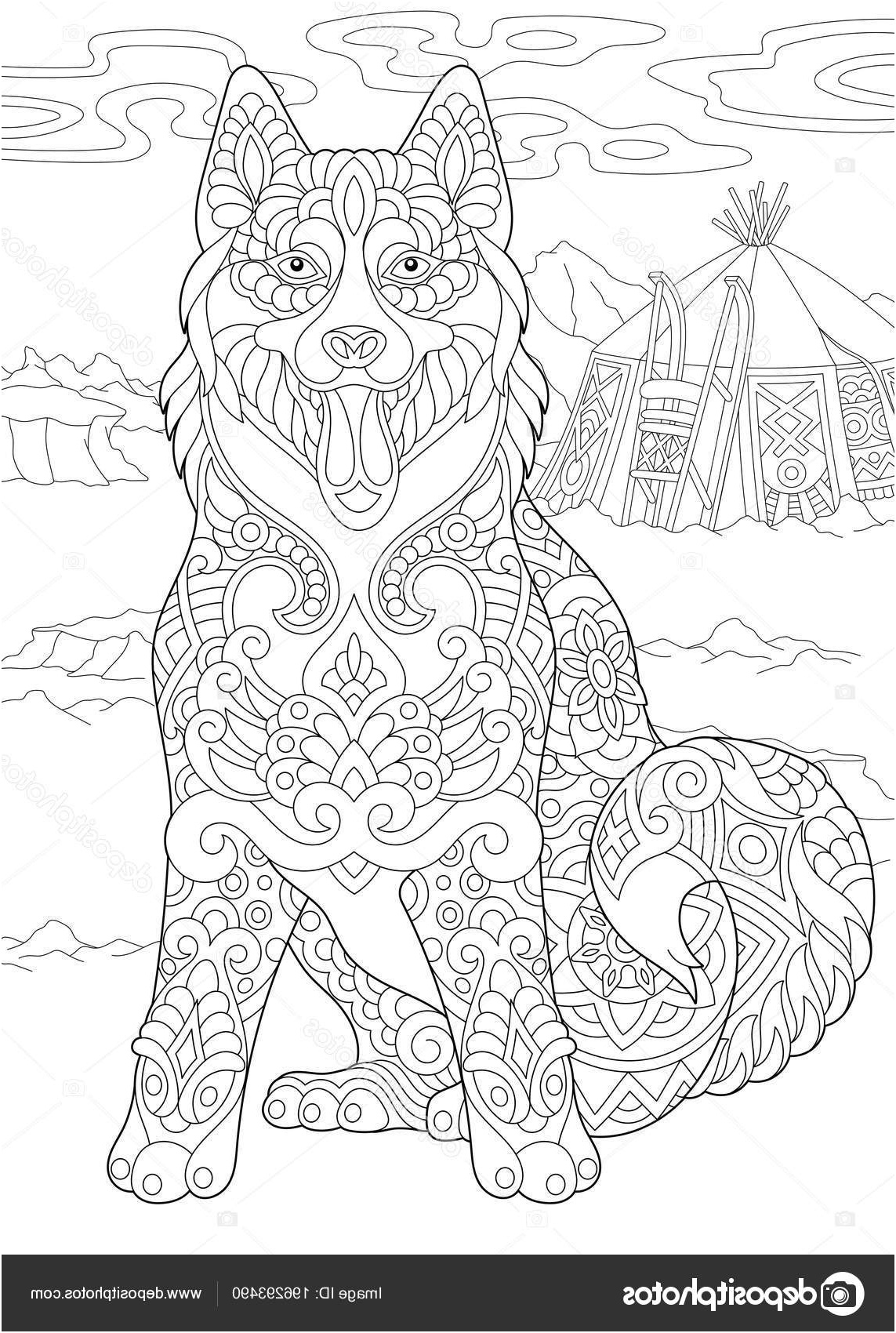stock illustration alaskan malamute siberian husky eskimo