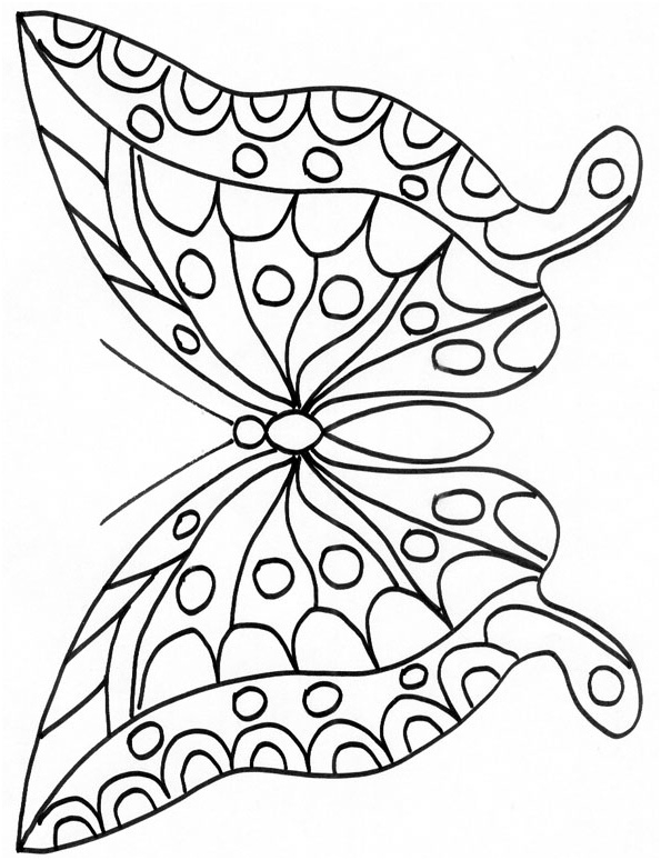 papillon petit dessin a colorier blanc