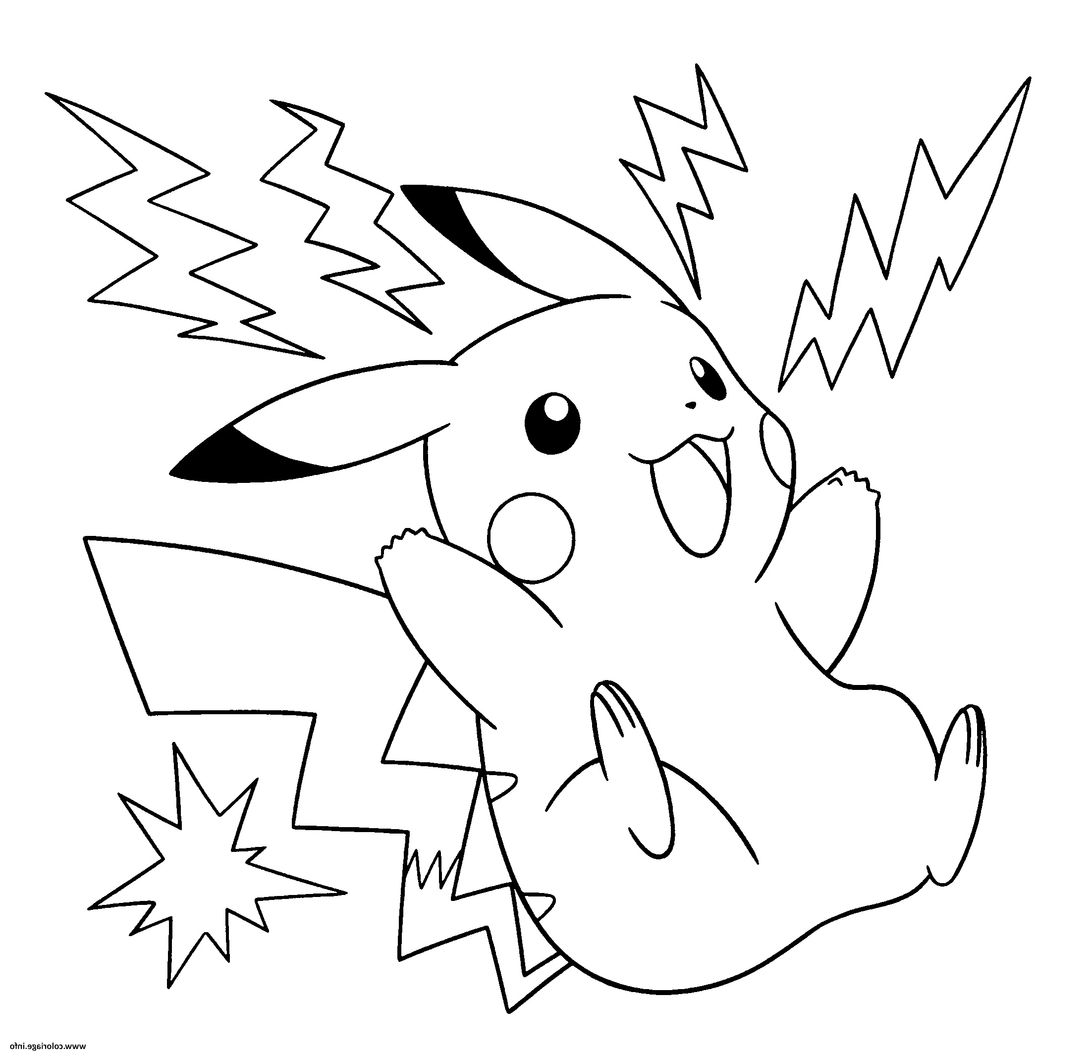 pokemon pikachu electrique coloriage