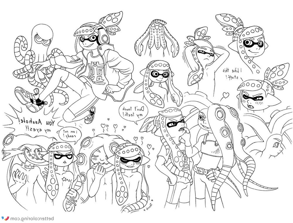 splatoon coloring pages characters lineart by megaloceros urhirsch