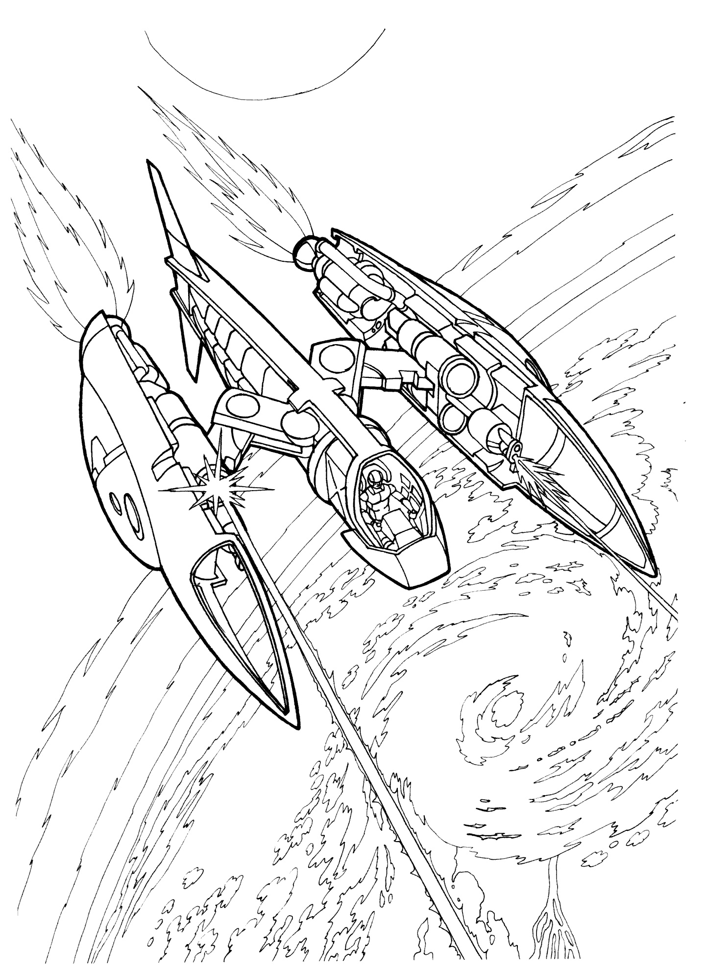 coloriage star wars vaisseau