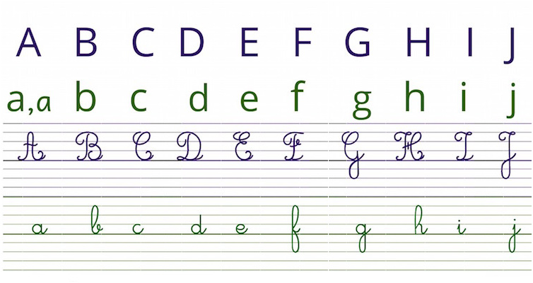 alphabet en majuscule cursive qe13tml