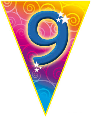 Anniversaire 9 Ans Nouveau Anniversaire Enfant Divers Guirlande Fanions 9 Ans