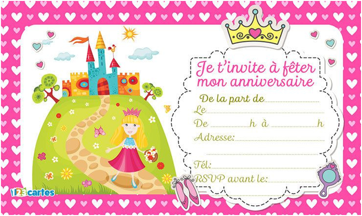 invitation anniversaire fille gratuit