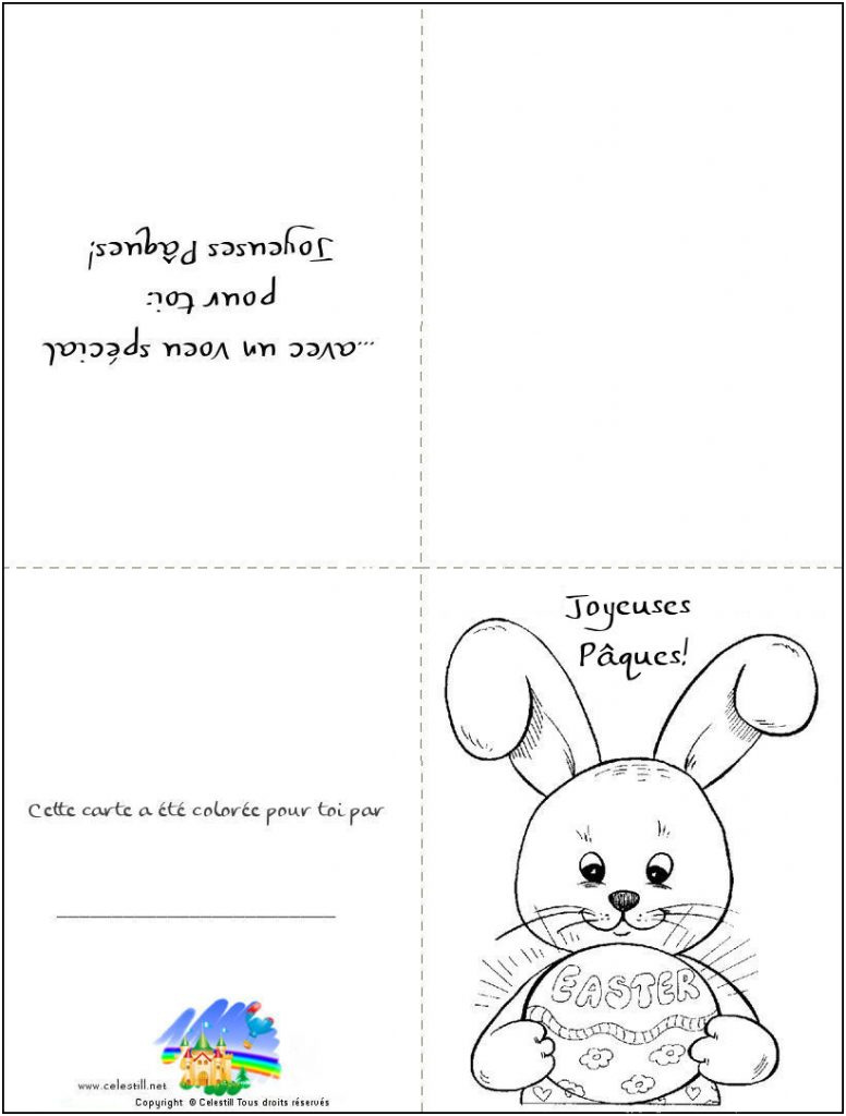coloriages pour enfants carte a imprimer et colorier paques lapin 25 carte de paques a imprimer gratuit