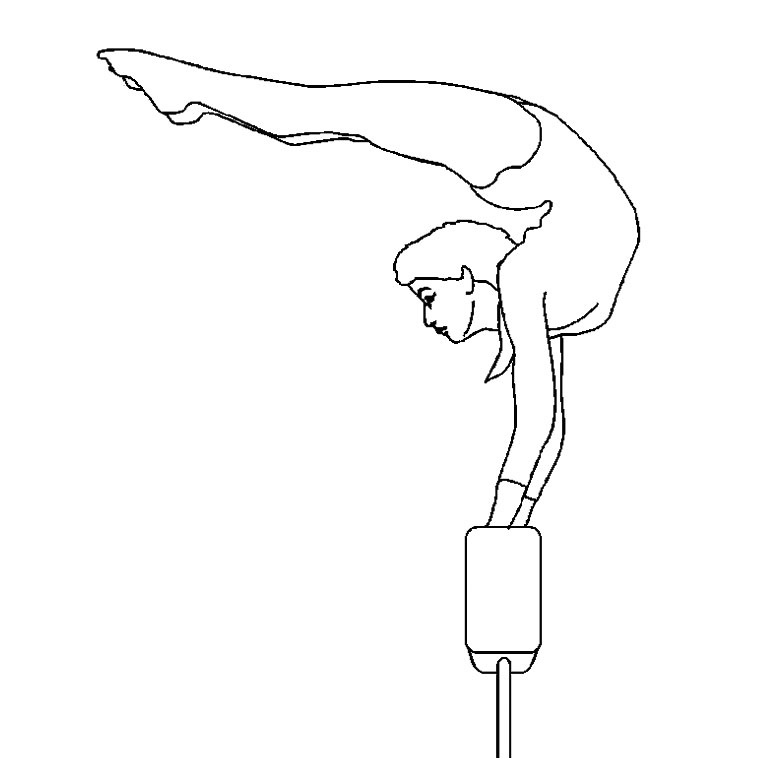 dessin de gymnastique au barre