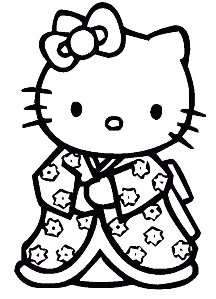 coloriage a imprimer de hello kitty gratuit coloriage hello kitty dessins a imprimer pour les moyens