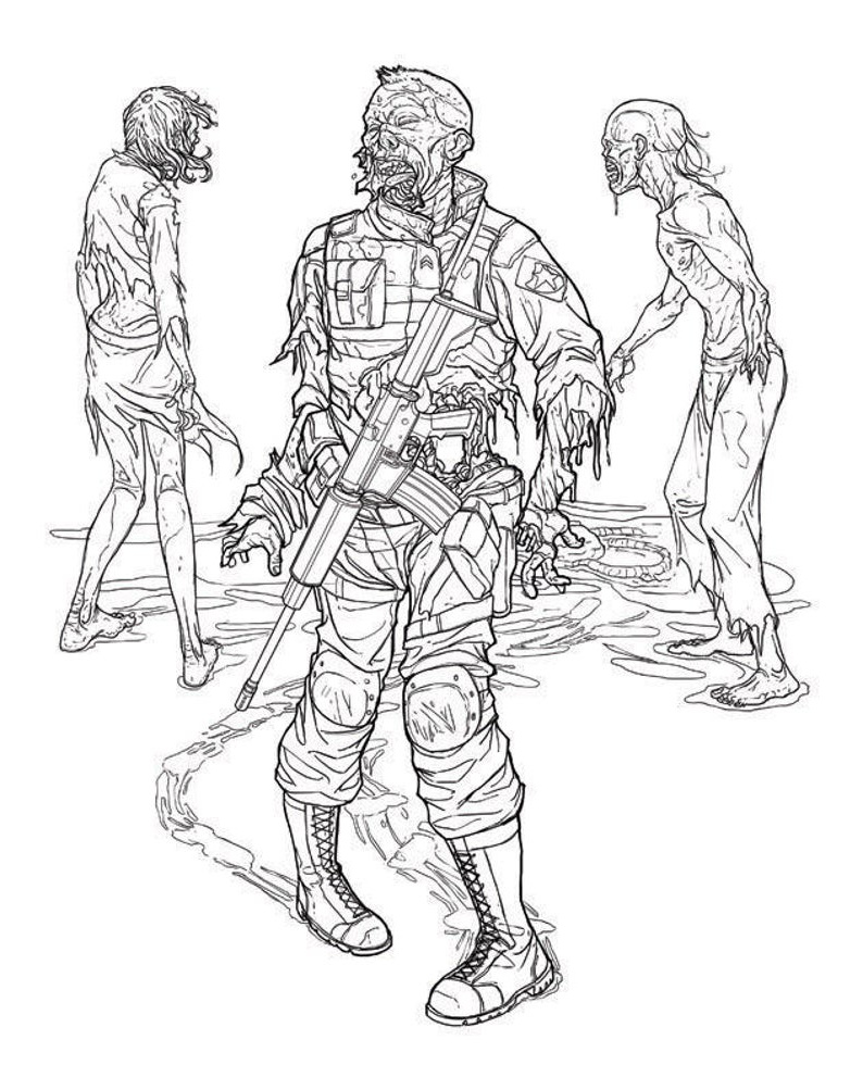 zombie soldat coloriage image 85 x 11