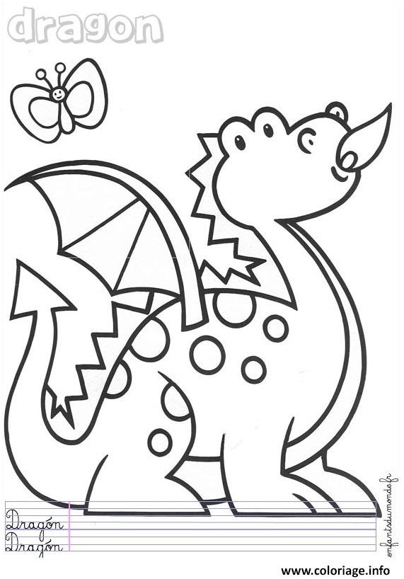 dragon maternelle enfant coloriage