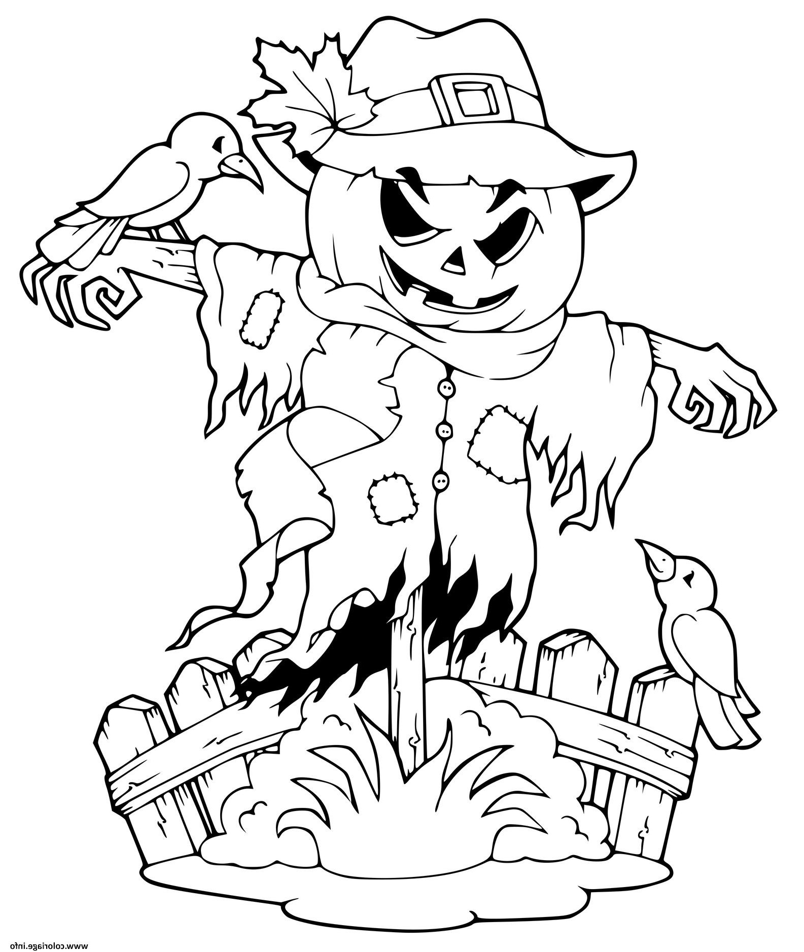 halloween scarecrow coloriage dessin