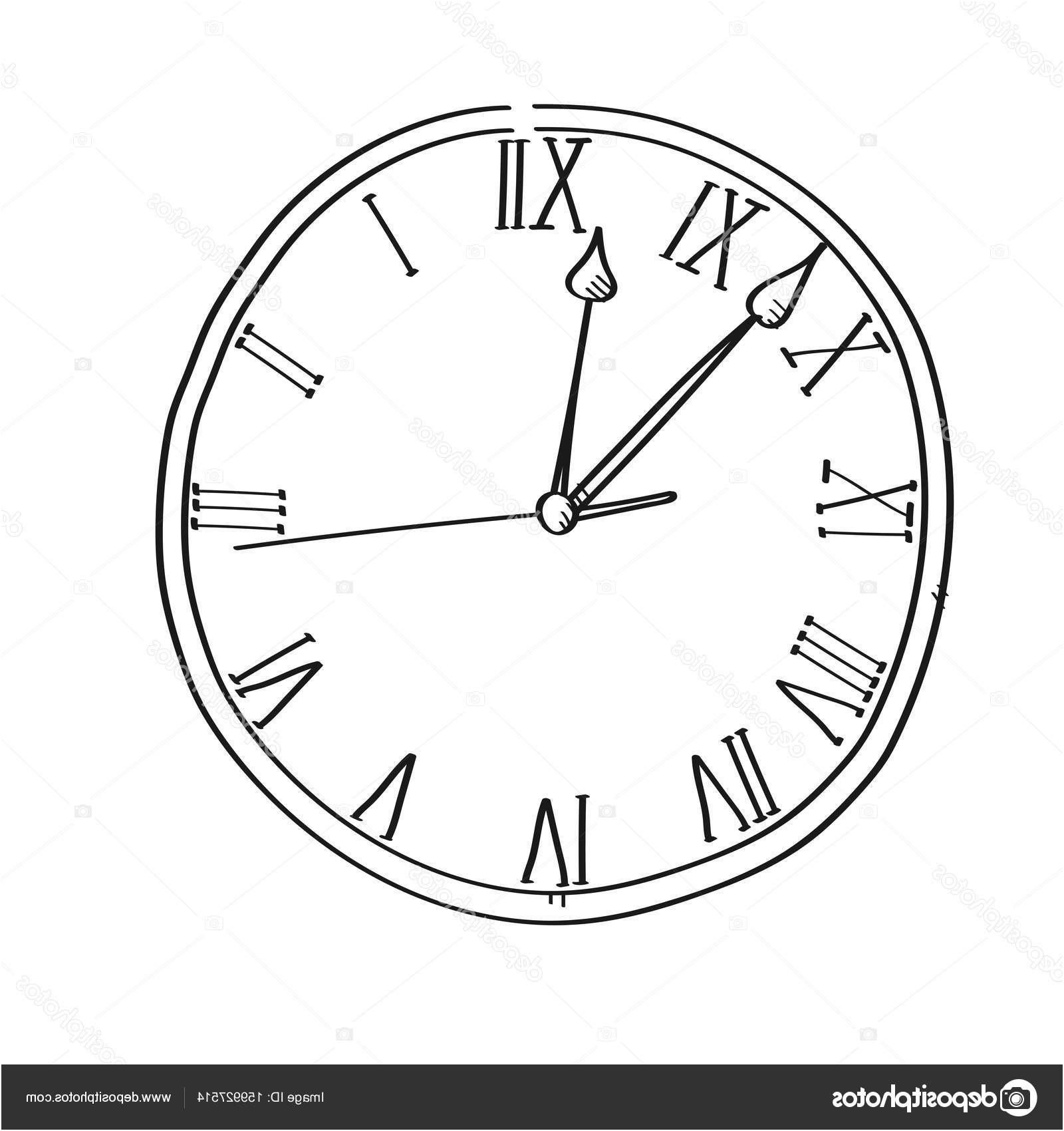 stock photo clock time for planning freehand