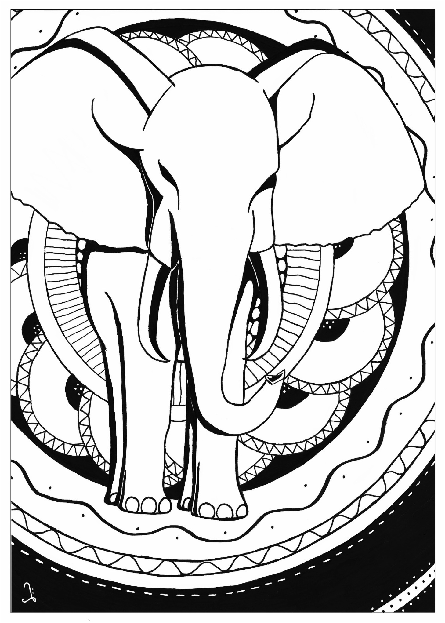 image=elephants coloring page elephant indian style 1