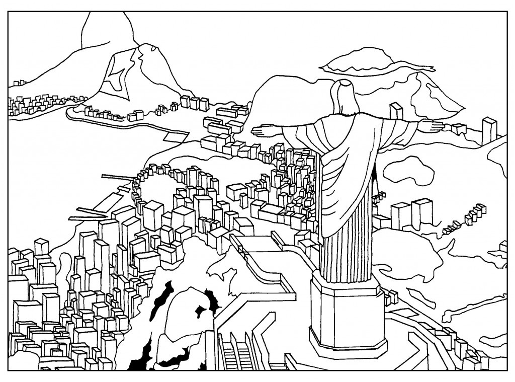 new coloring page inspired by a photo of rio de janeiro