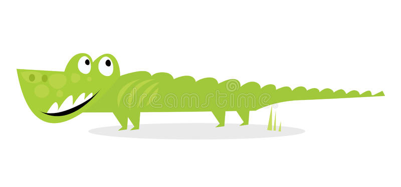 photo libre de droits crocodile vert heureux de dessin animé d isolement sur le blanc image