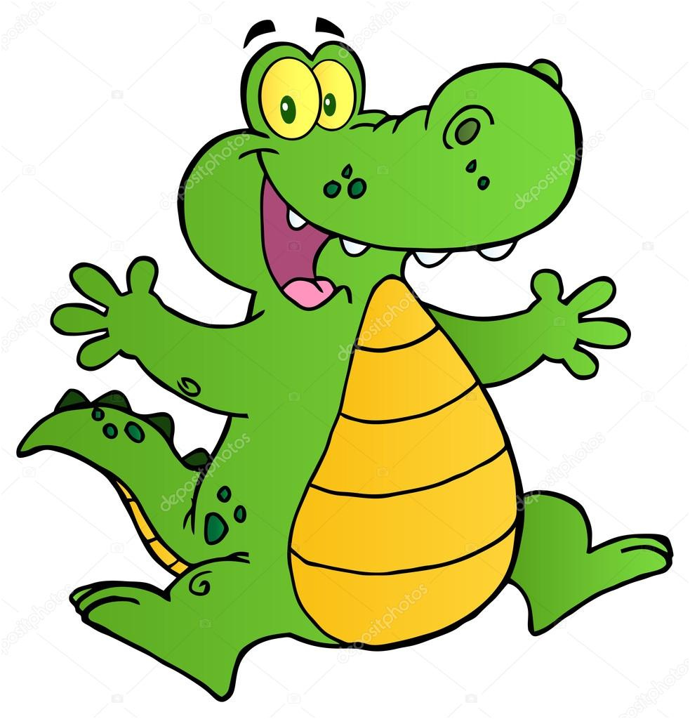 stock illustration cartoon crocodile character