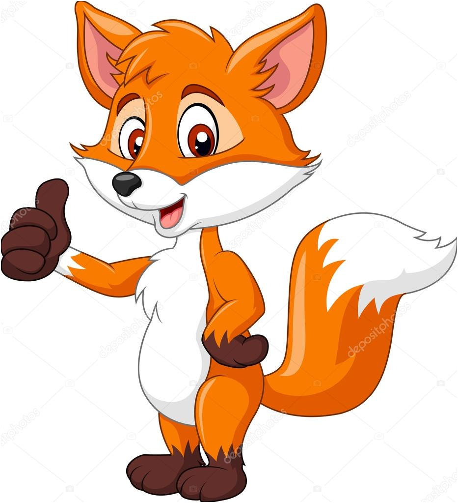 stock illustration cartoon funny fox giving thumb