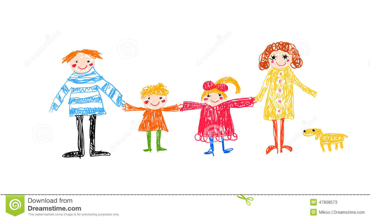 illustration stock dessin d enfant de famille image