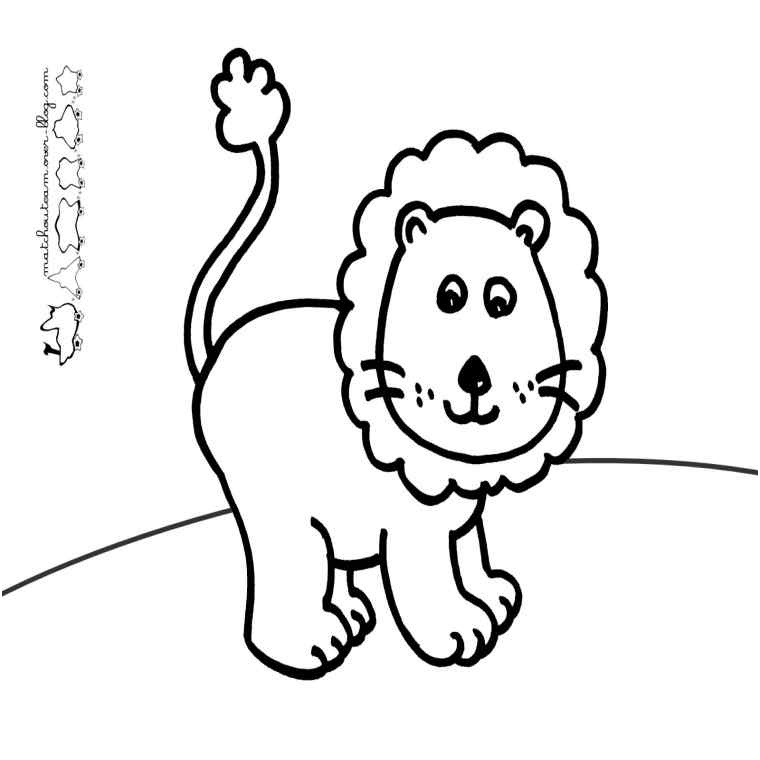 dessin de tete de lion a imprimer